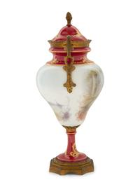 A Gilt Metal Mounted Sèvres Style Porcelain Urn
