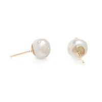 CULTURED PEARL AND DIAMOND STUD EARRINGS