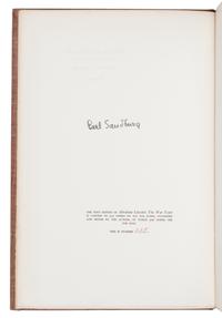 [LINCOLN, Abraham]. SANDBURG, Carl (1878-1967). Abraham Lincoln: The War Years. New York: Harcourt, Brace & Company, 1939.