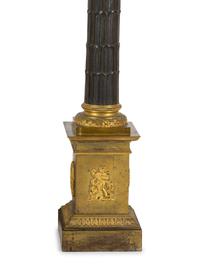 A Pair of Charles X Gilt and Patinated Bronze Candelabra Bases