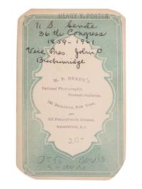[CIVIL WAR]. 20 CDVs featuring antebellum & war-era politicians and statesmen, including:
