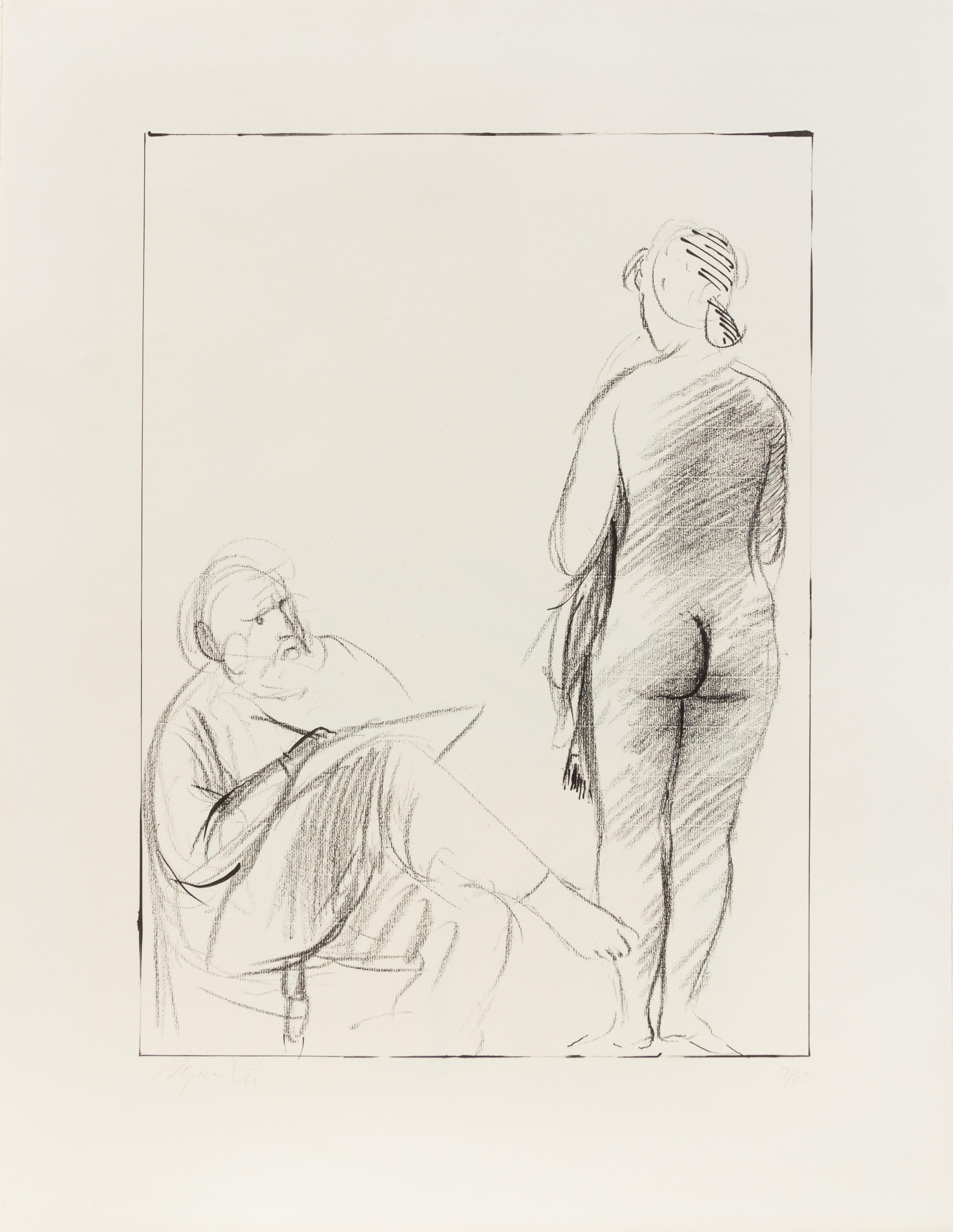 Giacomo Manzù, (Italian, 1908-1991), a group of 3 prints: Passo di Danza II (from Europäische Graphik IX), 1974 Pittore e Modella (from