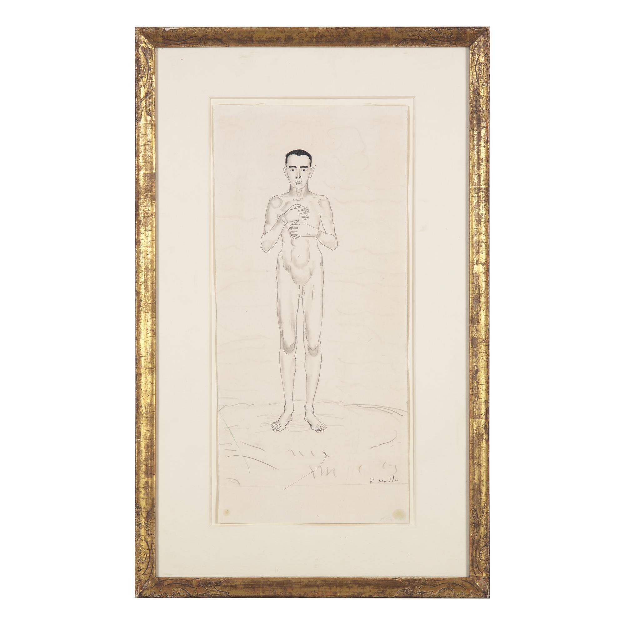 Ferdinand Hodler (Swiss, 1853-1918) — Male Nude, c. 1910