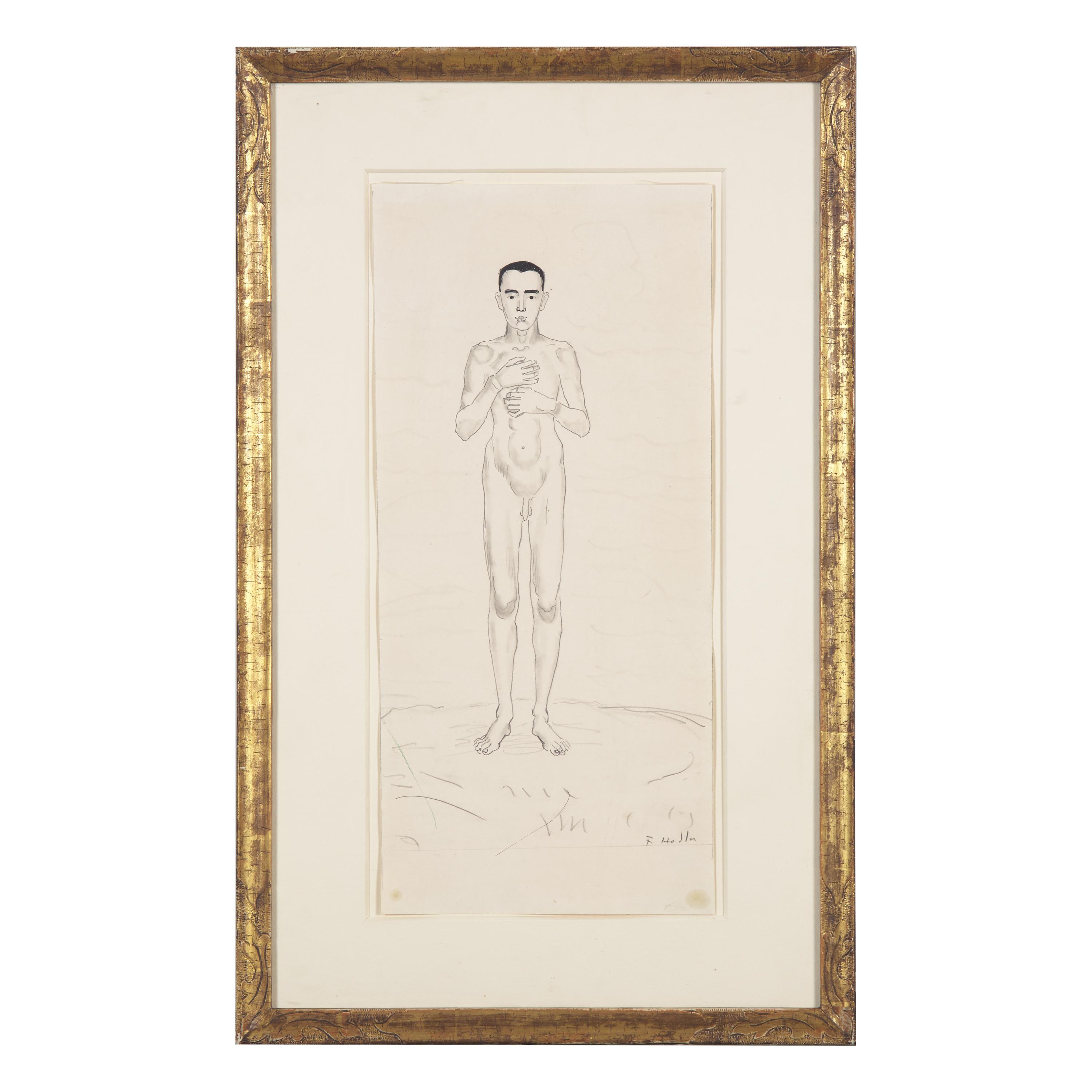 Ferdinand Hodler (Swiss, 1853-1918) — Male Nude, c. 1910