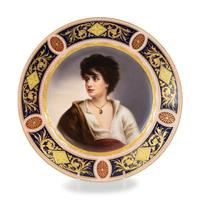 Five Royal Vienna Hand Painted Porcelain Portrait Plates