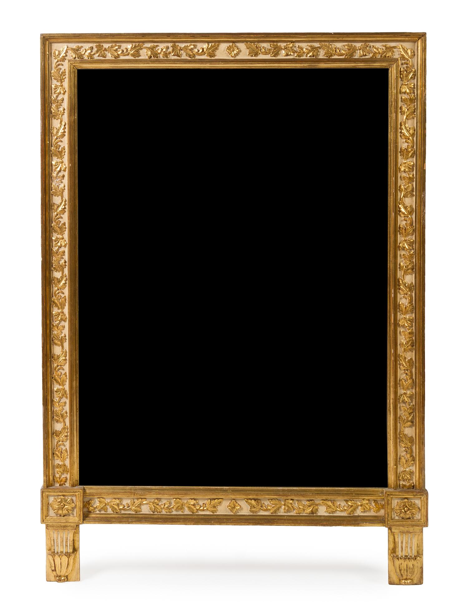 An Italian Painted and Parcel Gilt Mirror Height 48 x width 33 1/4 inches. — 20TH CENTURY