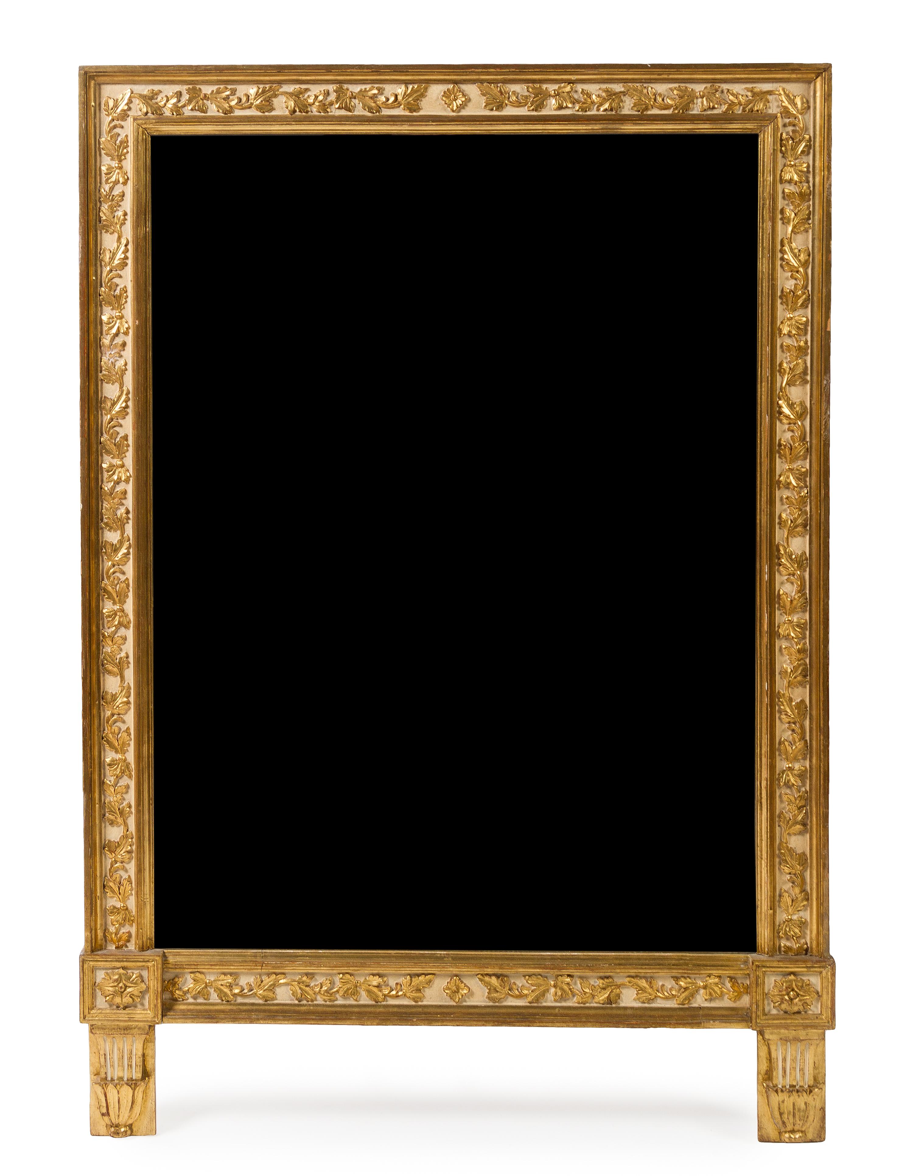 An Italian Painted and Parcel Gilt Mirror Height 48 x width 33 1/4 inches. — 20TH CENTURY
