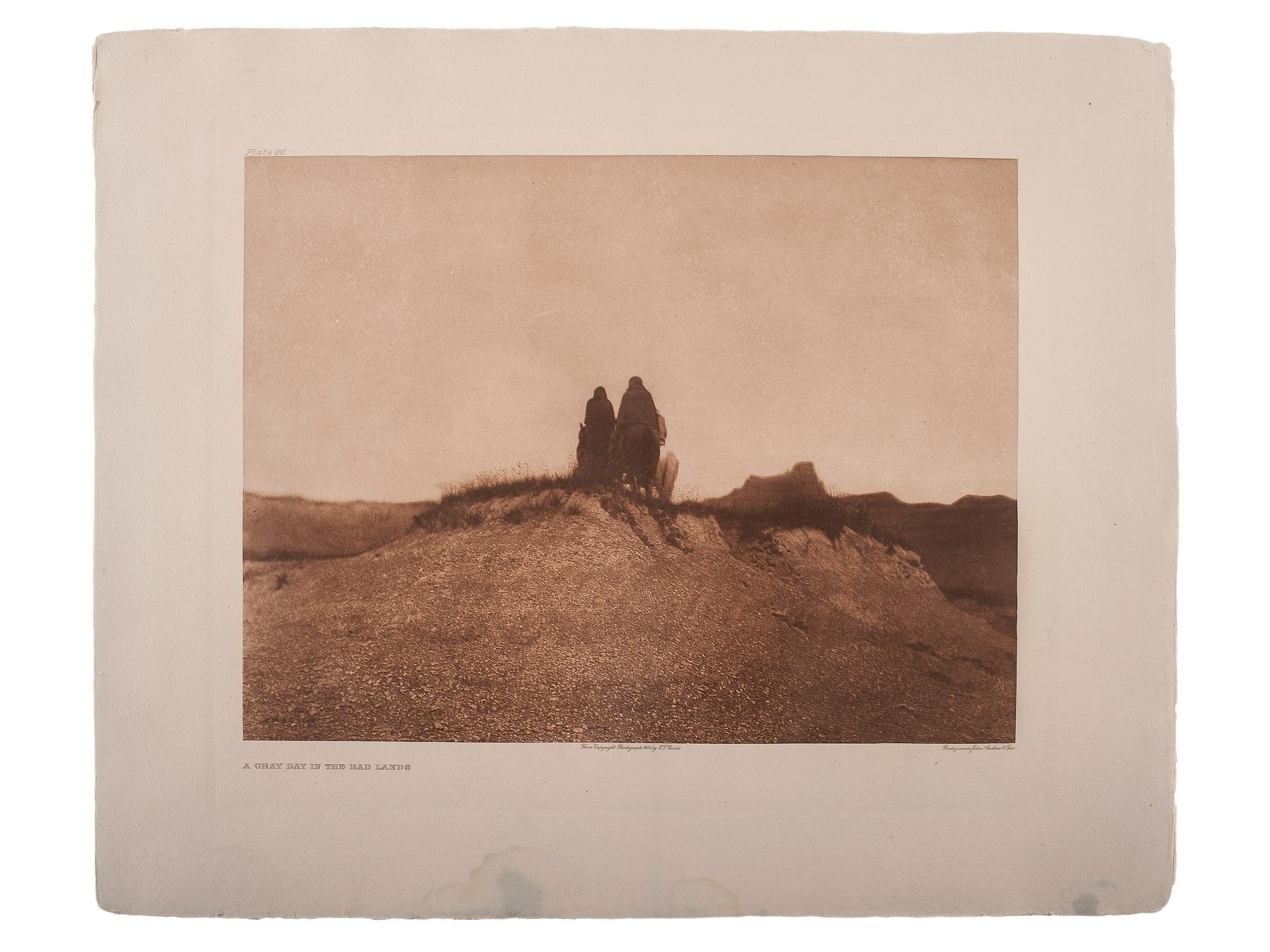 CURTIS, Edward (1868-1952) A Gray Day in the Badlands (Plate 86, portfolio 3)