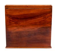 A Large English Brass Mounted Walnut Stationery and Calendar Box