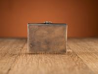 Silver Lidded Box, with Turquoise Channel Inlay