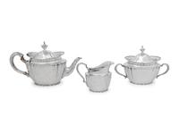 A Tiffany and Co. Silver Three-Piece Bachelor's Tea Service
