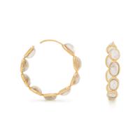 MOONSTONE HOOP EARRINGS