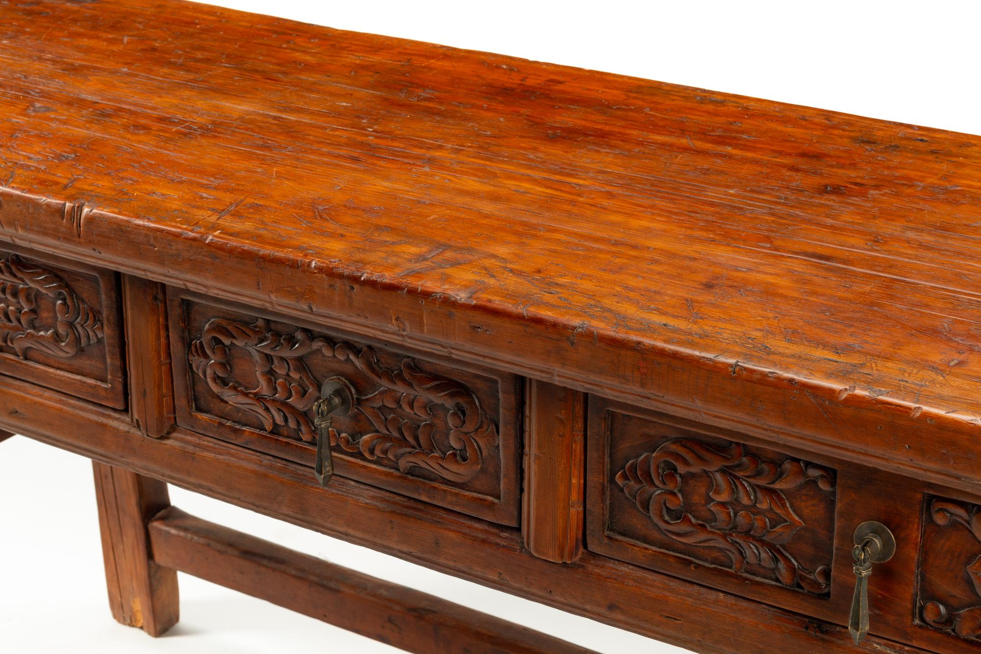 A Spanish Baroque Style Walnut Trestle Table