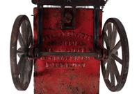 A Carpenter Cast Iron Horse Drawn Cart with Two Figures
