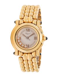 CHOPARD, REF. 4142 18K YELLOW GOLD AND DIAMOND 'HAPPY SPORT' WRISTWATCH