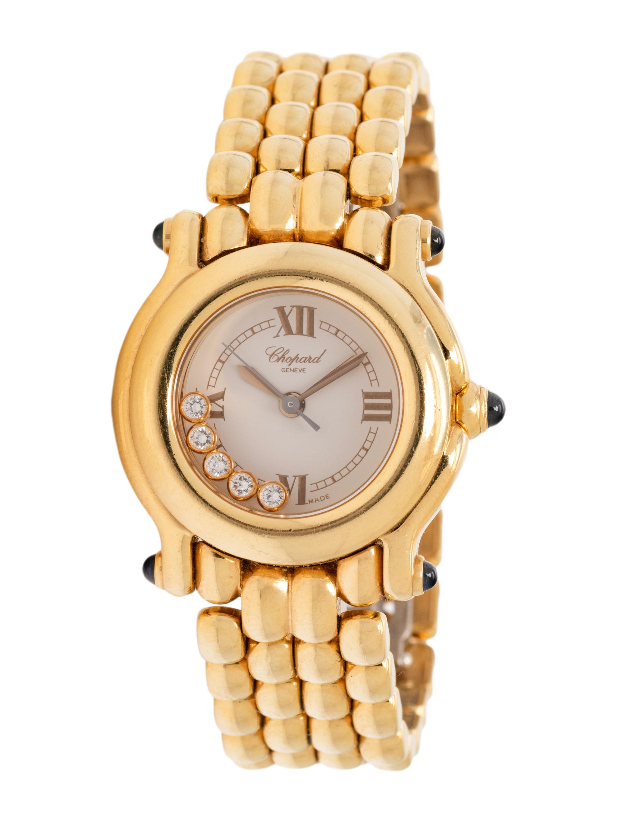 CHOPARD, REF. 4142 18K YELLOW GOLD AND DIAMOND 'HAPPY SPORT' WRISTWATCH