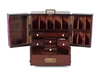 A Regency Brass Mounted Mahogany Traveling Apothecary Chest