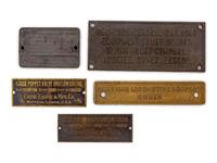 A Collection of Five American Railroad-Related Metal Plaques