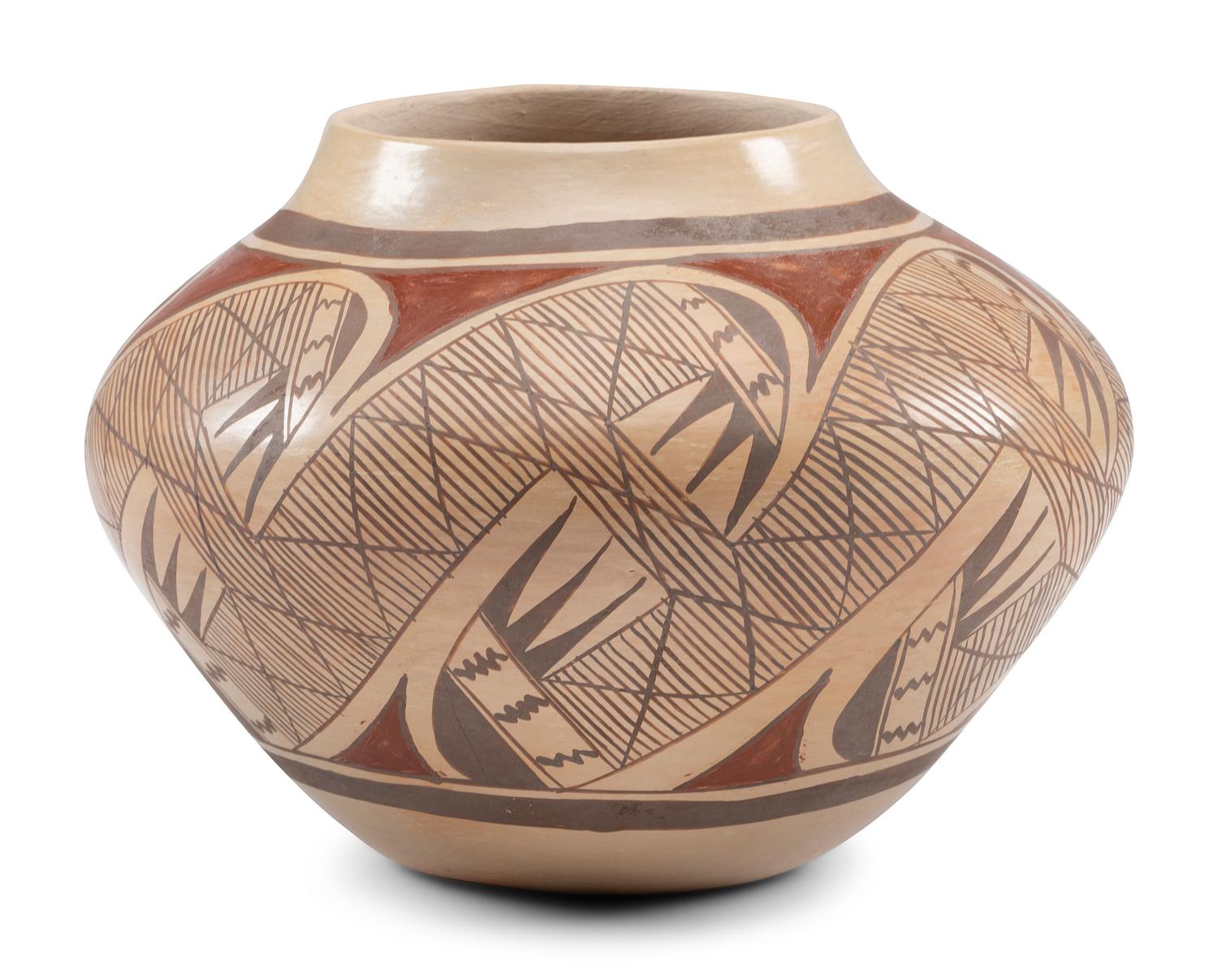 Polychrome Pottery Jar, with Migration Pattern
