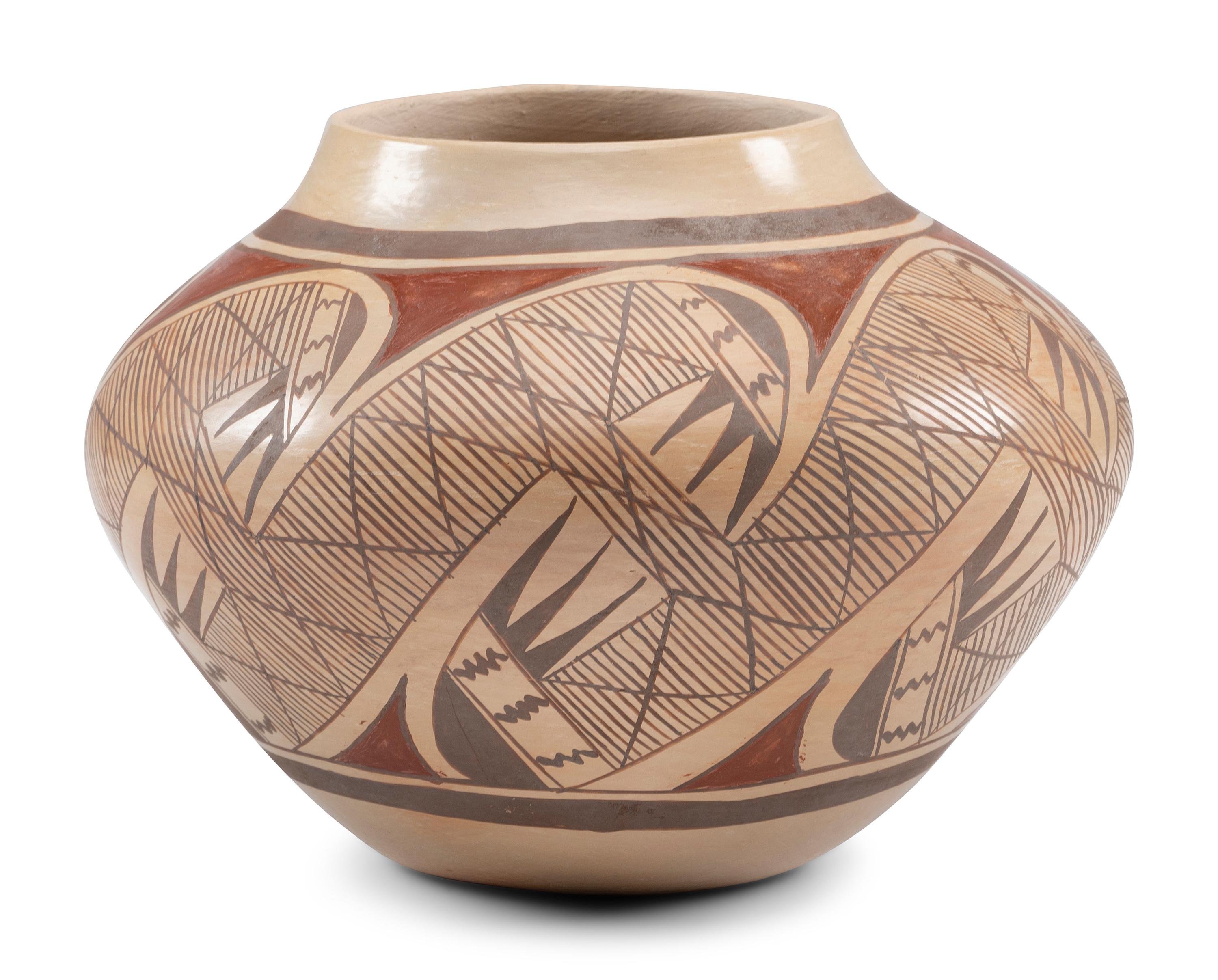 Polychrome Pottery Jar, with Migration Pattern