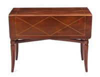 An Art Deco Style Mahogany Extension Table Height 29 1/4 x width 38 1/2 x length 69 3/8 inches. — TOMMI PARZINGER FOR CHARAK