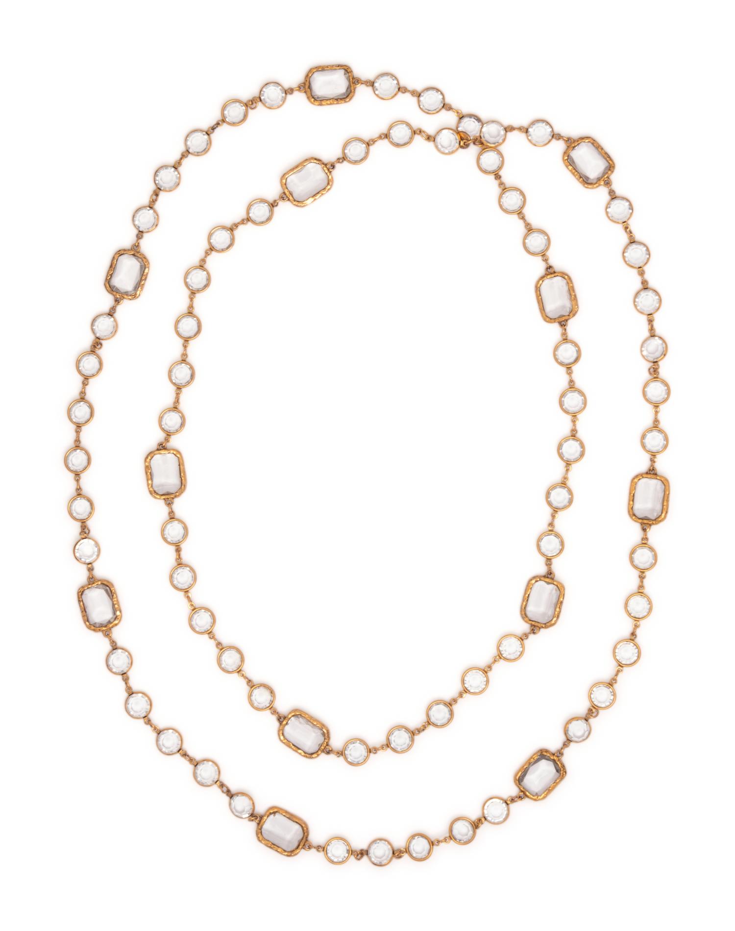 Chanel Clear Crystal Chiclets Sautoir, 1981