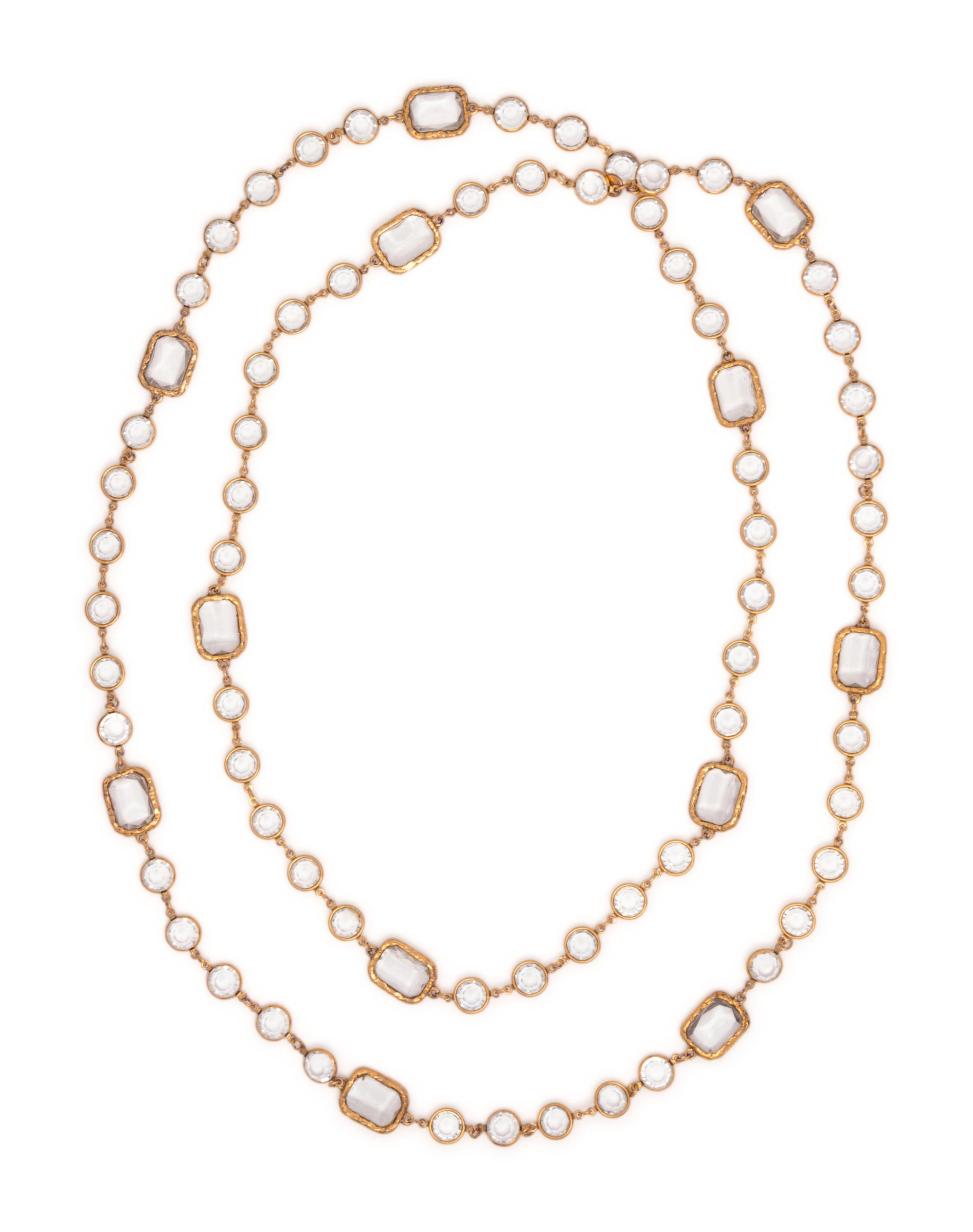 Chanel Clear Crystal Chiclets Sautoir, 1981
