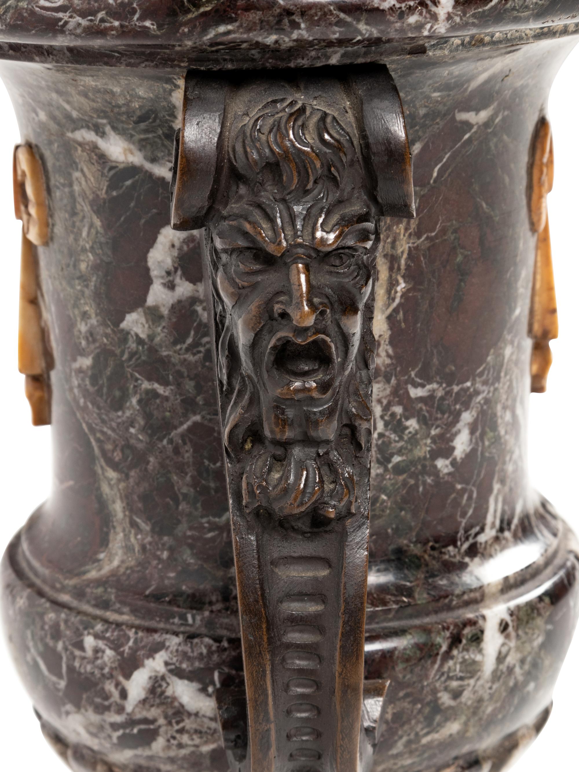 A Continental Gilt Bronze Mounted Marble Table Lamp
