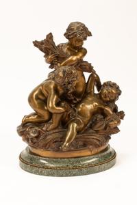 Raphael Peyre (French, 1872-1949) Three Putti gilt bronze Height 22 inches.