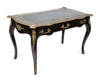 A Louis XV Style Gilt Bronze Mounted Boulle Marquetry Bureau Plat