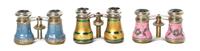 Three Pairs of French Opera Glasses, Width 4 1/8 inches.
