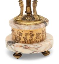 An Empire Style Gilt Bronze and Marble Cassolette Mounted as a Lamp