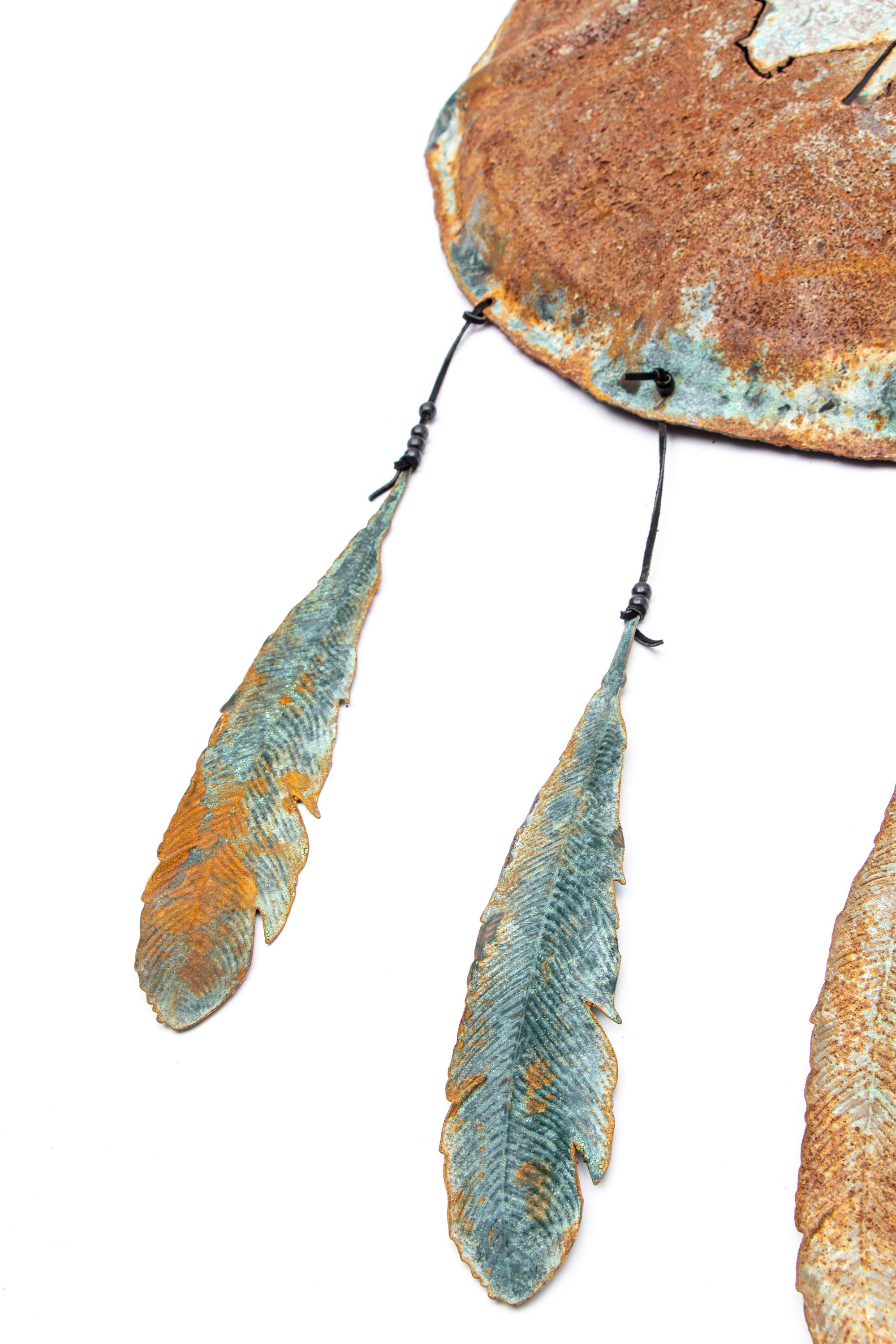 A Decorative Bronze Buffalo Shield