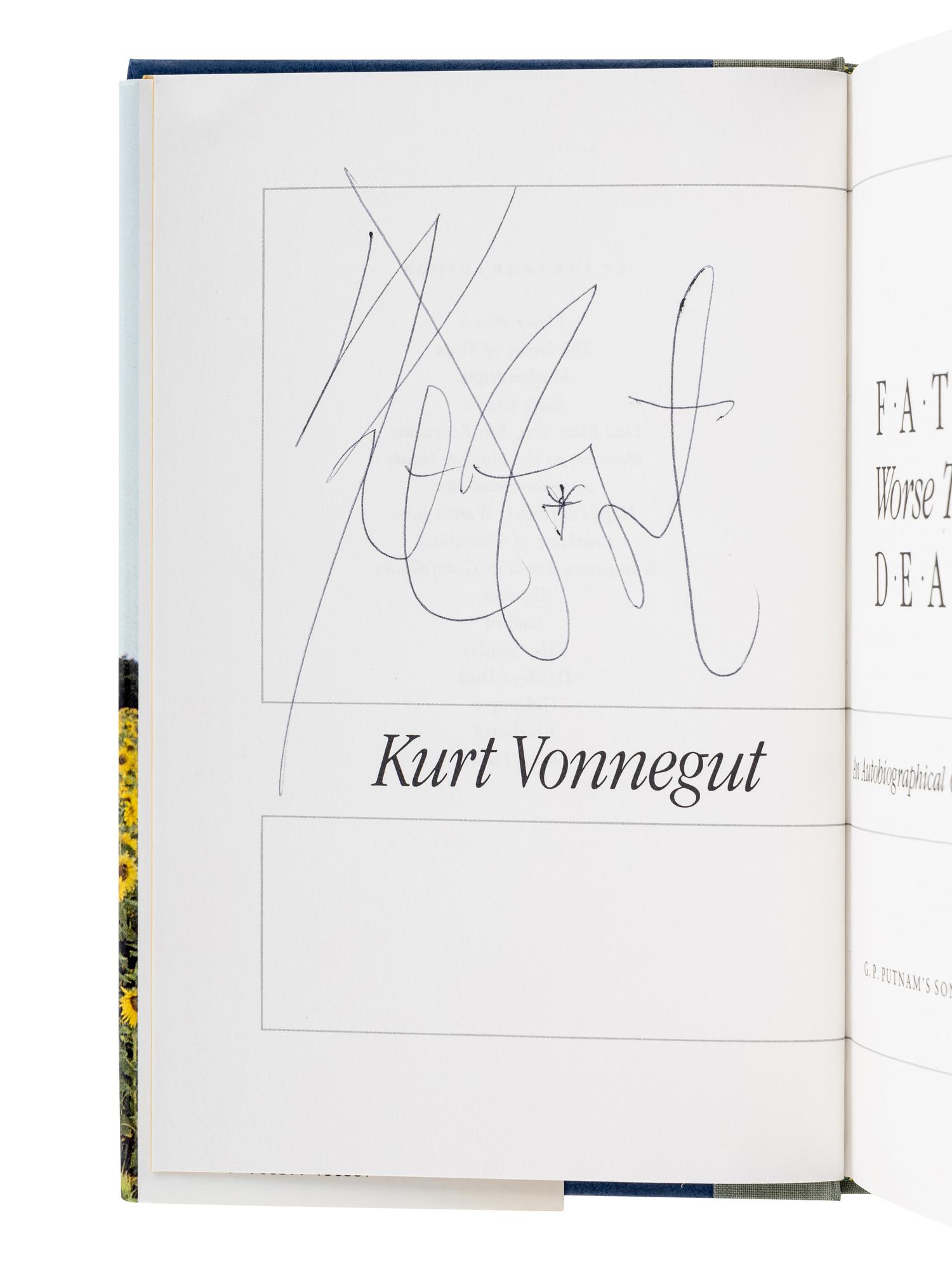 VONNEGUT, Kurt, Jr. (1922-2007). Fates Worse Than Death . New York: G.P. Putnam's Sons, 1991.