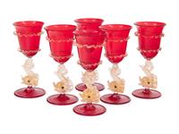 A Collection of Venetian Glass Table Articles