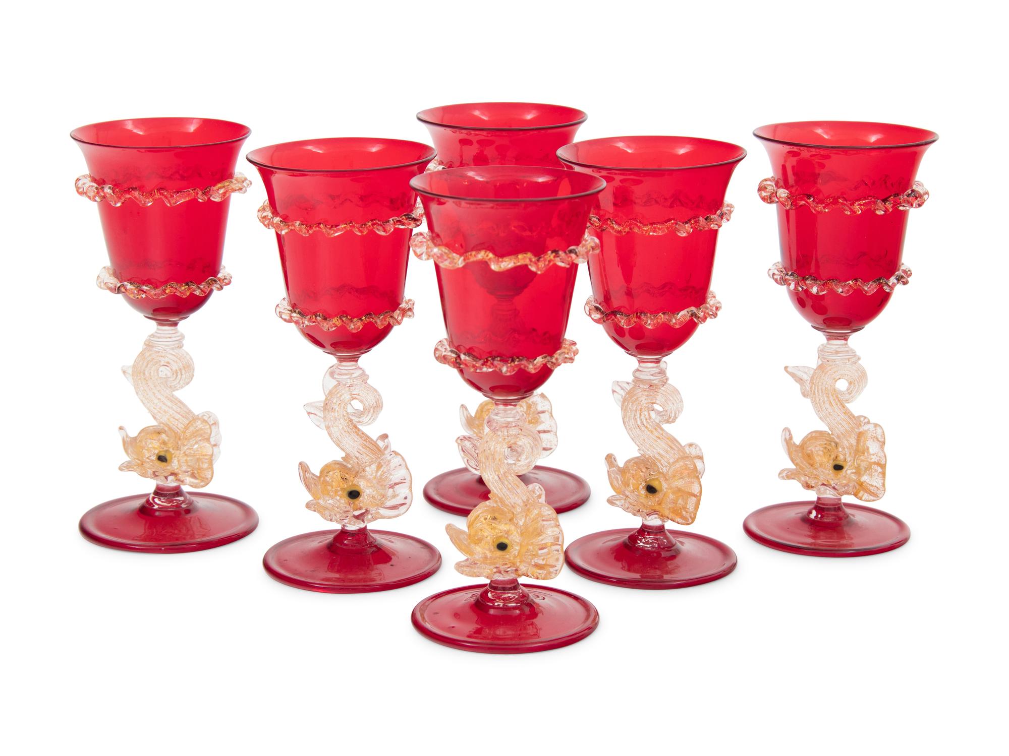 A Collection of Venetian Glass Table Articles