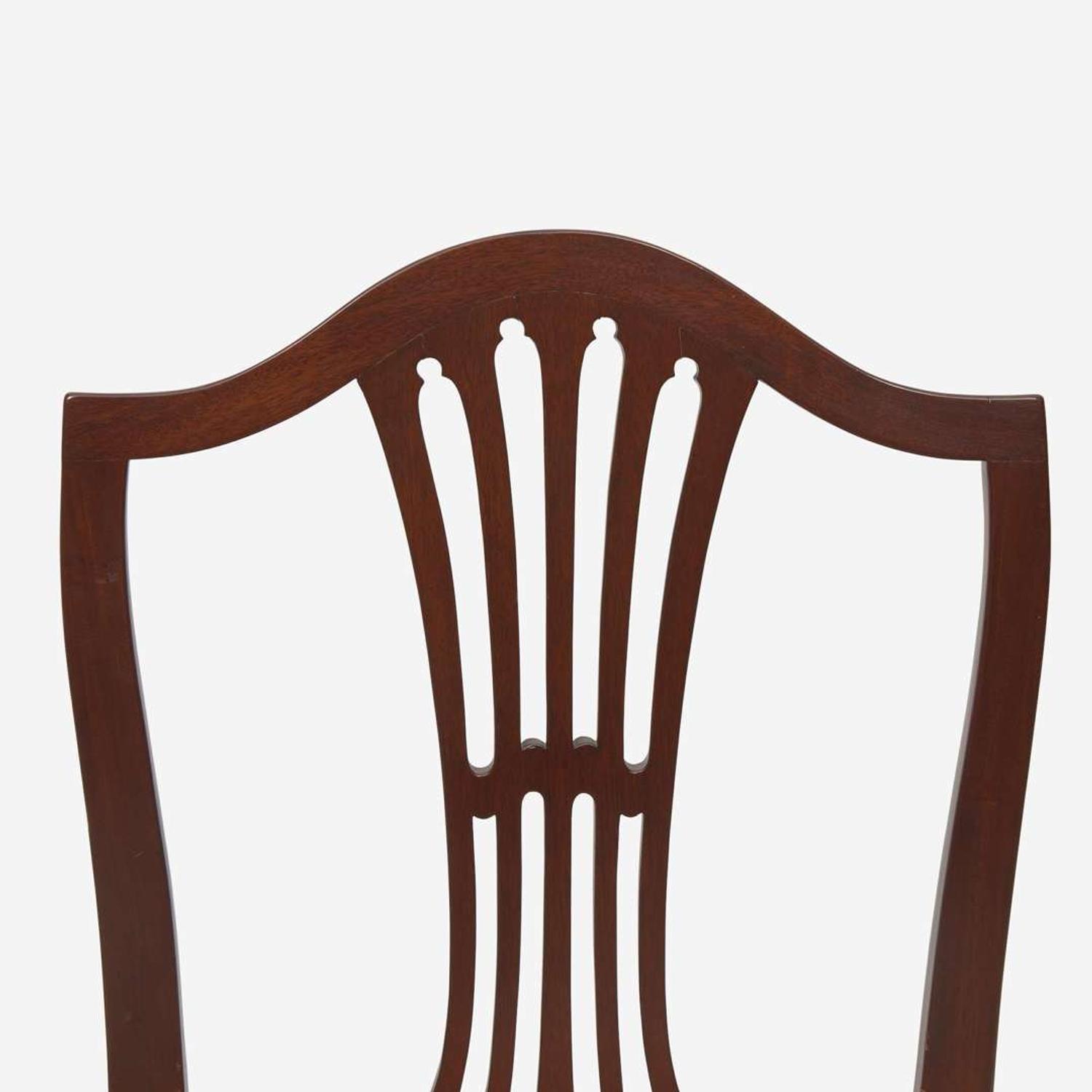 An assembled group of four Federal carved mahogany side chairs New England and other, circa 1795