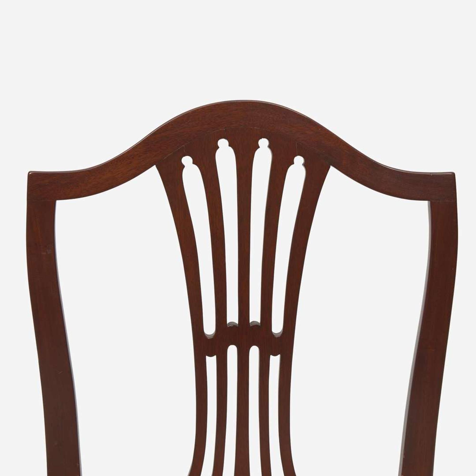 An assembled group of four Federal carved mahogany side chairs New England and other, circa 1795