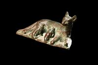 An Egyptian Bronze Cat with Kittens