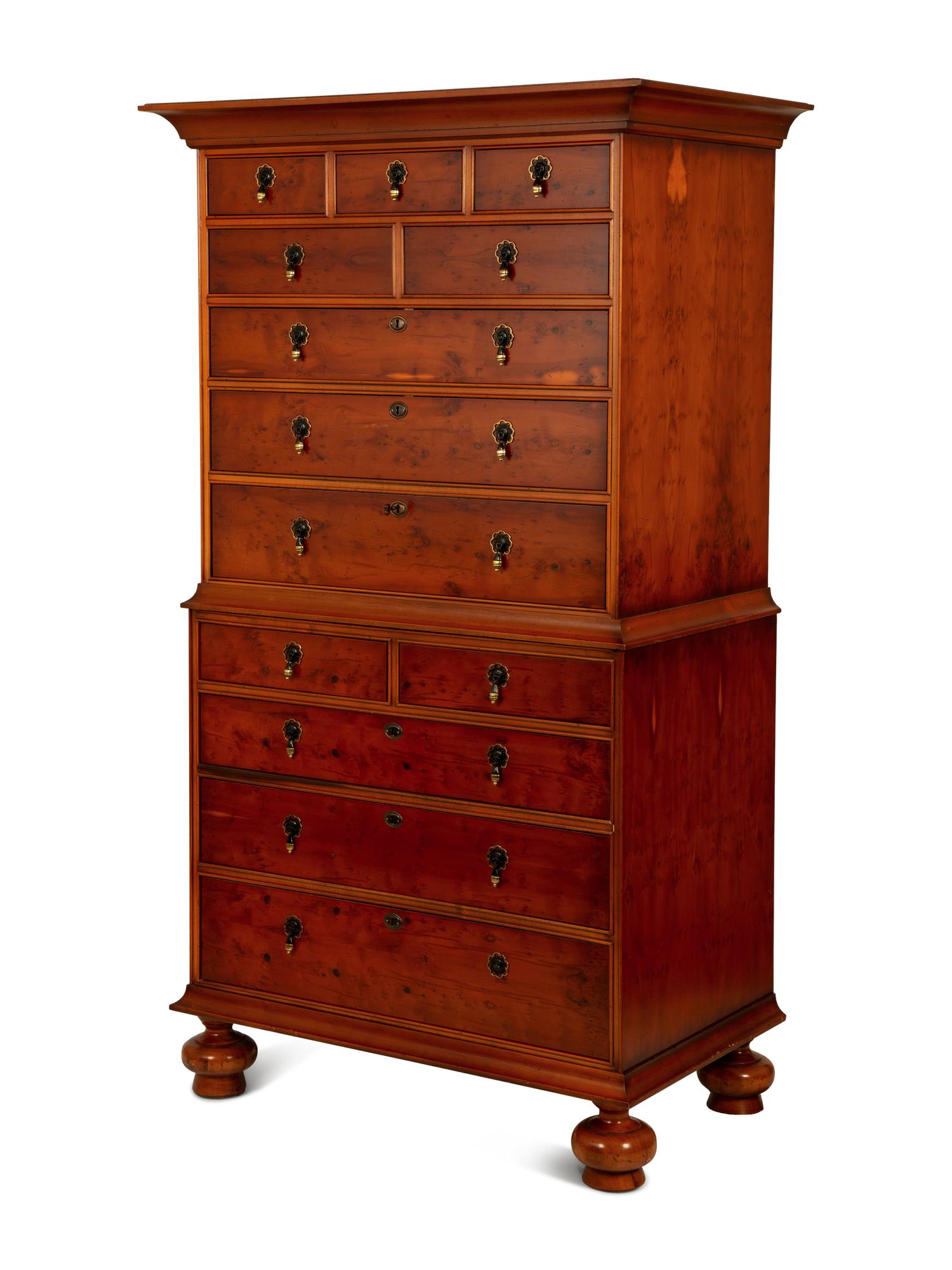 A George II Style Chest-on-Chest — 20TH CENTURY