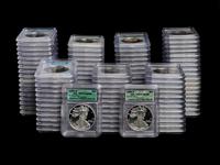 A Large Collection of One Hundred and Five ICG Graded PF70 DCAM Silver Eagle $1 Proof Coins