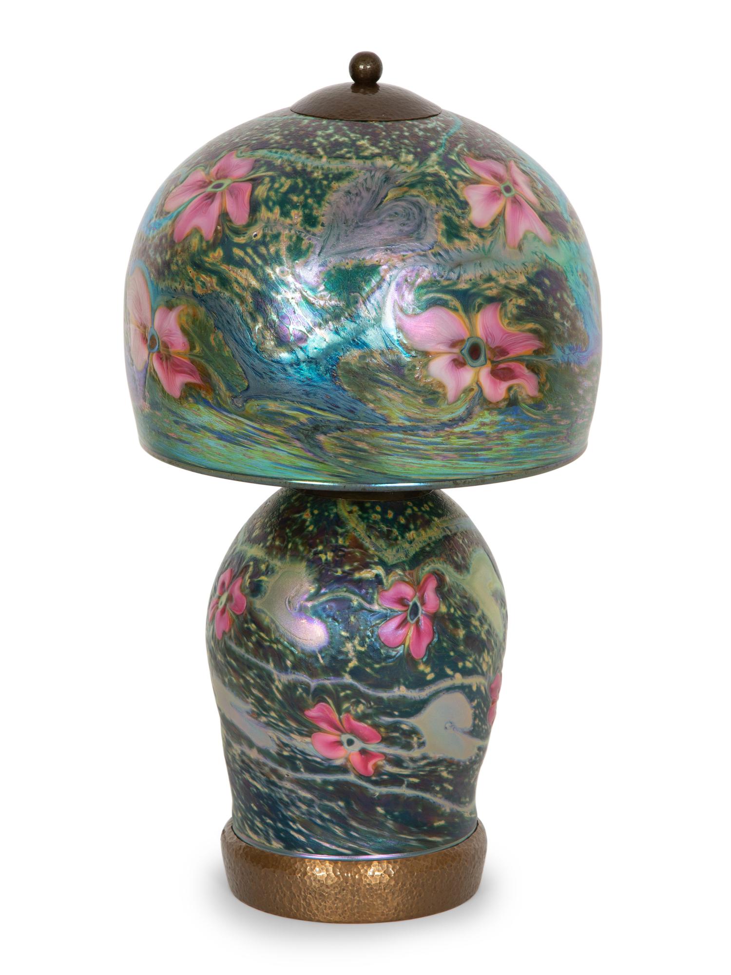 A Charles Lotton Multiflora Art Glass Table Lamp