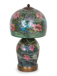 A Charles Lotton Multiflora Art Glass Table Lamp