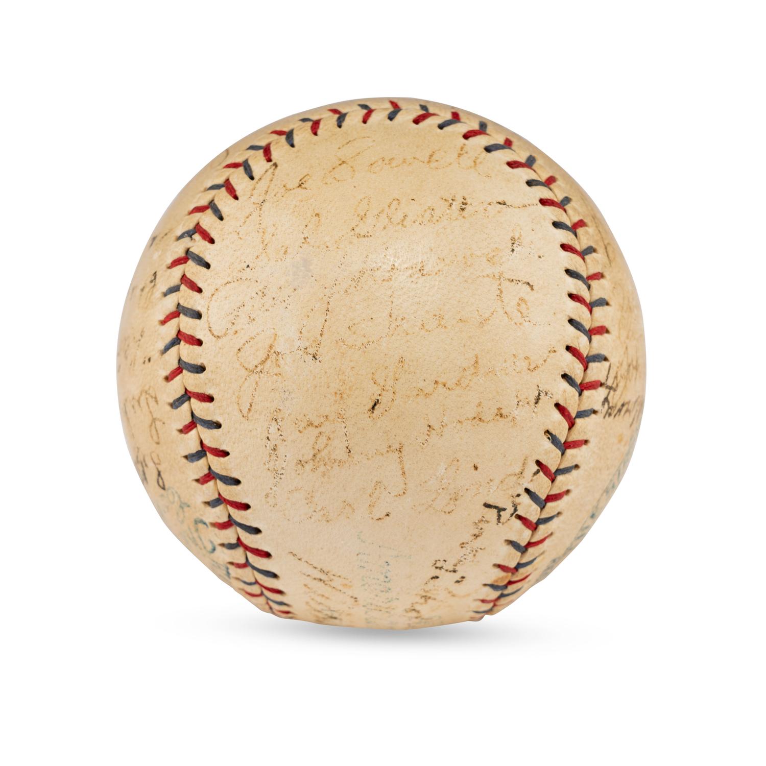 A 1930 Cleveland Indians Team Signed Autograph Baseball (PSA Auction Letter),