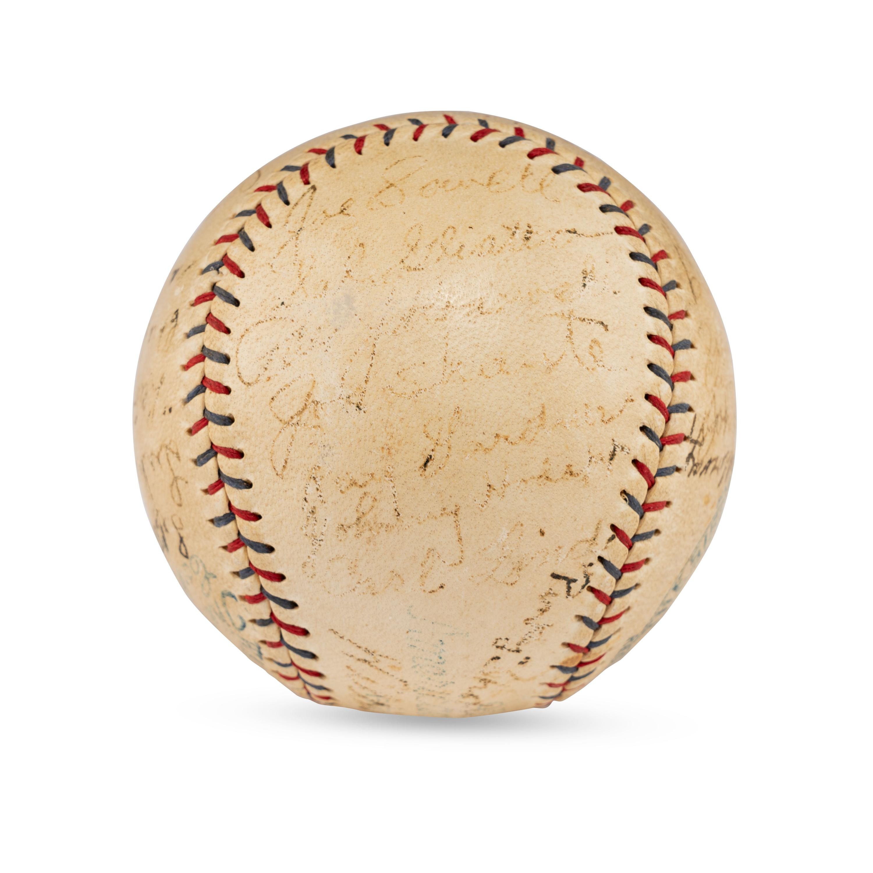 A 1930 Cleveland Indians Team Signed Autograph Baseball (PSA Auction Letter),