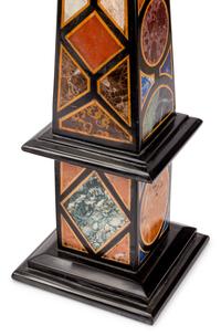 A Pair of Grand Tour Style Specimen Marble Obelisks