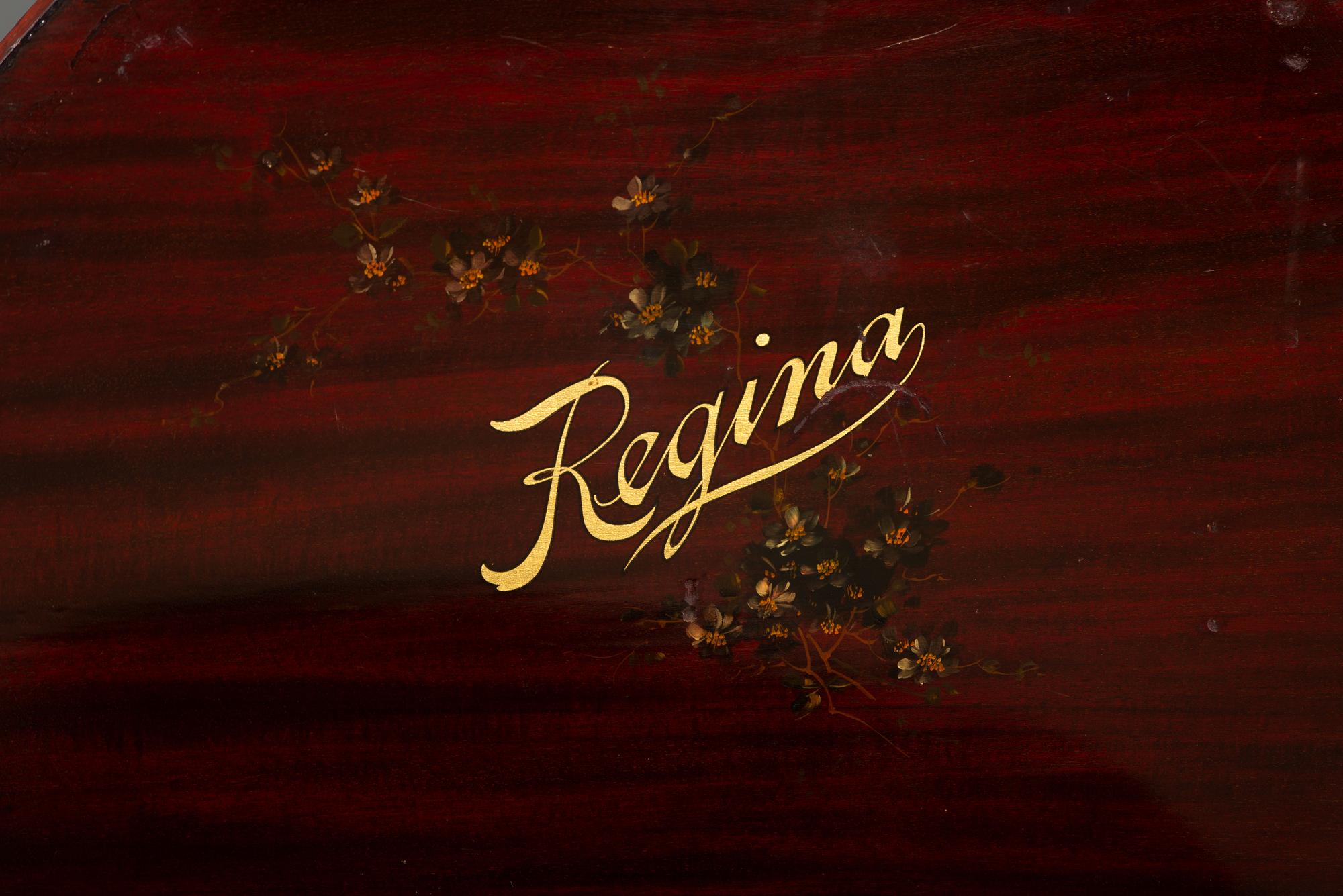 A Regina 'Rookwood ' Paint Decorated 20 Inch Drum Music Box
