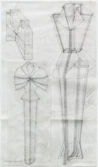 Diane Simpson, (American, b. 1955), Pattern for Sleeve-Cradle, 1997 and Study for Apron III, 2001