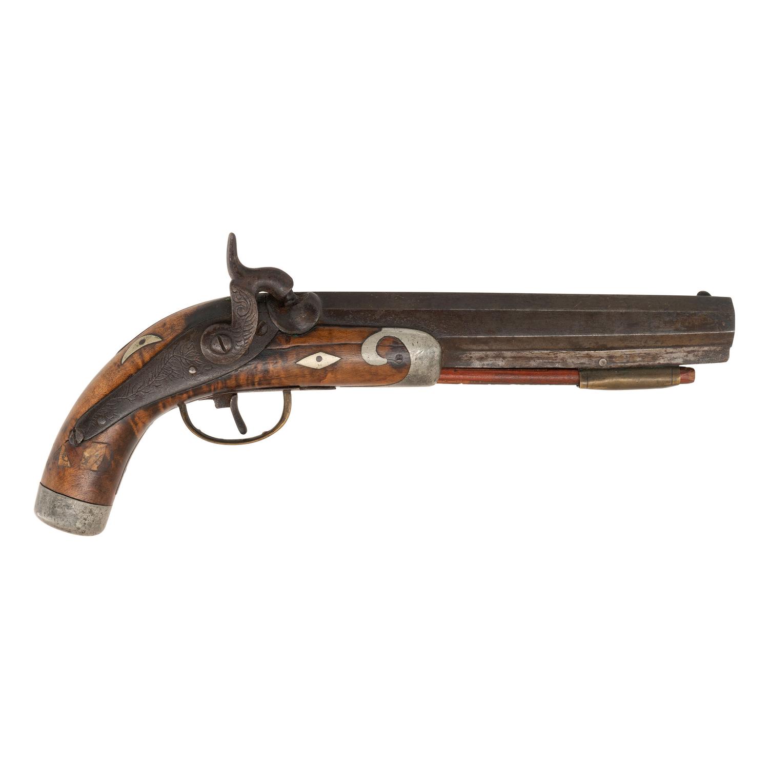 American Made "Kentucky" Style Percussion Frontier Pistol