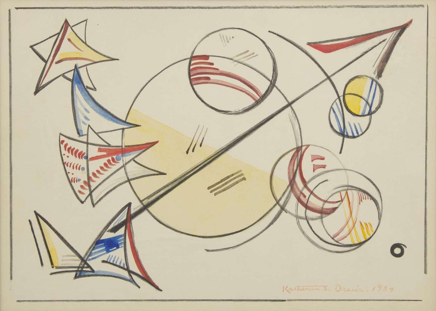 Katherine Sophie Dreier (American, 1877-1952), Three works from '1 to 40 Variations'